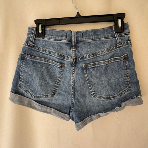 Madewell Womens High Rise Denim Shorts Size 27 Blue Jeans Button Fly Boho Preppy - Picture 5 of 11